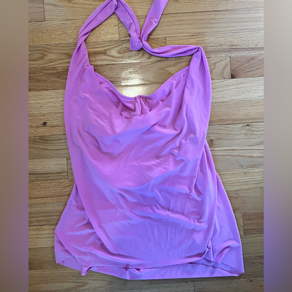 Gorgeous Pink Tankini with swoop neck